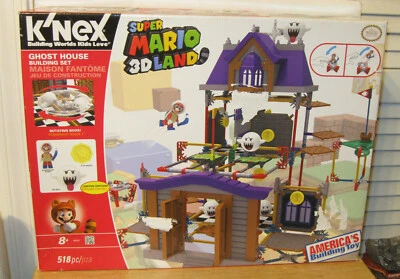 K'NEX KNex 任天堂超级马里奥 3D Land Ghost House Building 套装 带 Boo NIP VHTF — 第 1/2 张图片