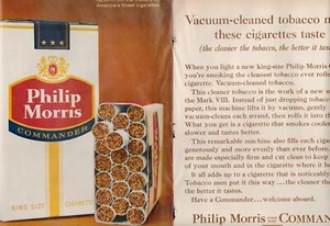 1961 PHILIP MORRIS 2-Page Vintage Print Ad Phillip Morris King Size COMMANDER - Picture 1 of 3