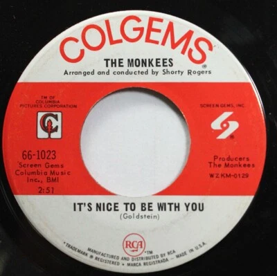 Rock 45 The Monkees - It'S Nice To Be With You / D.W. Washburn On Colgems - Image 1 of 2