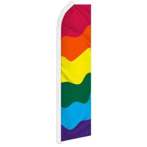 Bandera publicitaria Rainbow Swooper para eventos comunitarios de orgullo LGBTQ+ - Imagen 1 de 7