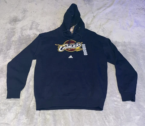Adidas Sweater Adult Large Black NBA Cleveland Cavaliers Pullover Hoodie Cover