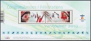 VANCOUVER OLYMPICS = SKIING, BOBSLEIGH Souvenir Sheet = MNH Canada 2010 #2373 - Picture 1 of 1
