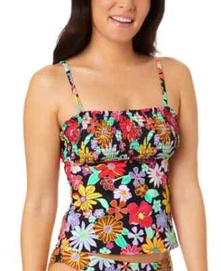 NWT Salt + Cove Juniors' Floral-Print Smocked Tankini Top Size XS $50 LLL192 - Picture 1 of 3