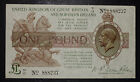 £1 Bank of England Fisher * 1927 * -{ T1 17 888237 }- T34 Northern Ireland