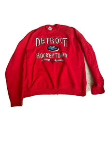 Felpa rossa vintage Detroit HockeyTown World Class XXL - Foto 1 di 8