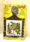 Vintage Cast Iron Black Rooster Trivet With Wine Cheese Tile -Artmark
