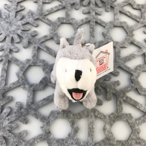 Stuffed Animal House 4" Mini Howling Wolf Gray Grey White Keychain Zipper Pull - Picture 1 of 1