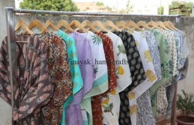 20 PC Wholesale Lot Indian Kimono Women Kaftan Floral Cotton Long Dress Caftan - Image 1 of 4