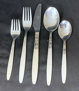 5 pc Vintage Amefa Holland Place Setting Stainless Flatware Silverware - Picture 1 of 5