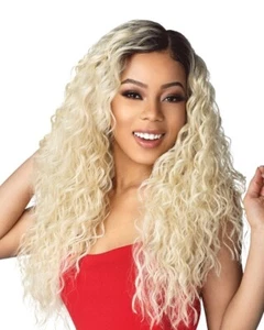 Sensationnel Synthetic Dashly Deep Center Part Lace Front Wig -Lace Unit 3 - Picture 1 of 46