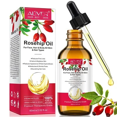 60ML Rosehip Oil Organic Rosehip Seed Oil for Skin, Facial Rosehip Essential oil - Image 1 of 4