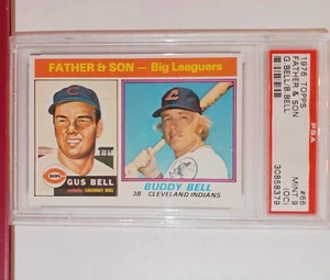 1976 GUS & BUDDY BELL TOPPS #66 PSA9 REDS AND INDIANS BASEBALL CARD #8019 - Bild 1 von 2