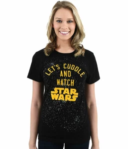 Let's Cuddle and Watch Star Wars Junior Women's T-Shirt - Picture 1 of 1
