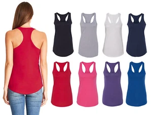Women RACER BACK Tank Top Light Weight Casual Basic A-Shirt Yoga Gym Workout - Picture 1 of 10
