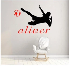 Personalised Football Wall Art Sticker. Large Decals. Your Name And Colour - Picture 1 of 21