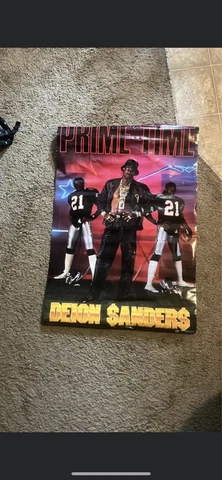 Deion Sanders PRIME TIME Atlanta Falcons NFL 1990 Vintage Costacos 23x35 POSTER Cover
