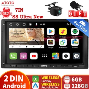 ATOTO S8Ultra NEW 7" 2DIN Car Stereo 6G+128G 4GLTE Wireless CarPlay +Rear Camera - Picture 1 of 15