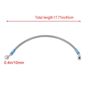 Manguera de aceite de embrague de freno trenzado con motor universal de 45 cm tubo de banjo de línea inoxidable - Imagen 1 de 7