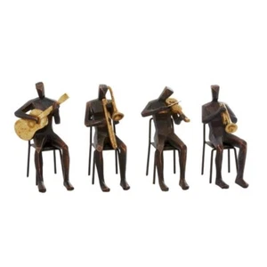 NEW Deco 79 Polystone Musician Decorative Sculpture Home Decor Statues w/ Gold - Picture 1 of 3