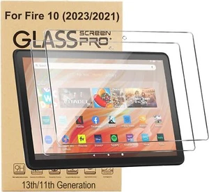 2 Pcs For Amazon Fire HD 10 13th generation 2023 Tempered Glass Screen Protector - Picture 1 of 11