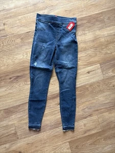 SPANX Distressed Denim Legging Jeans Women's Size S Blue Denim Comfort Stretch - Picture 1 of 8