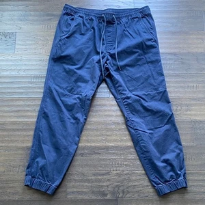 GAP Joggers Mens Sz XL Navy Blue Drawstring Waist Casual Chino - Picture 1 of 7