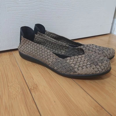 Steven By Steve Madden Mujer 8.5M Bronce Criss Tejido Sin Cordones Plano  Foto 1 de 4