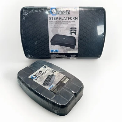 Serie Fitness Plataforma de 8 Pasos con Elevador Paquete de 2 Nuevo Gimnasio Entrenamiento Aeróbicos Paso Foto 1 de 4