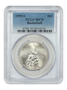 1995-S 50C Basketball PCGS MS70 - 50C (Silver and Clad) - Picture 1 of 2