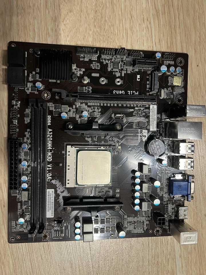 AMD  A10-9700 3.5GHz and a320am4-m3d ddr4 and fan - Image 1 of 3