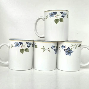 Studio Nova English Cottage Kaffeetassen Tassen rund Vintage 4er Set blaue Blume - Bild 1 von 5
