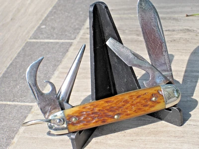 MIL-SPEC 露营/实用小刀,葡萄酒,VGC,Mfr 未知 — 第 1/4 张图片