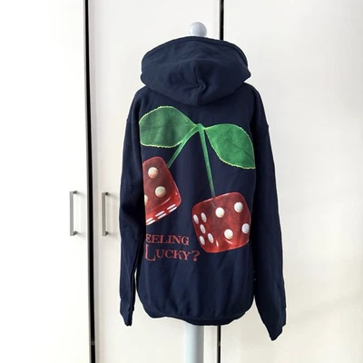 Urban Outfitters Navy Feeling Lucky Hoodie Size XXS - Image 1 of 4