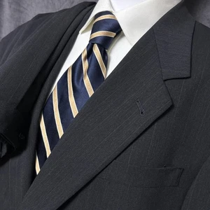 Hart Schaffner Marx Suit 44L Gold Trumpeter Gray Pinstripe Wool Pants 38x31 - Picture 1 of 18