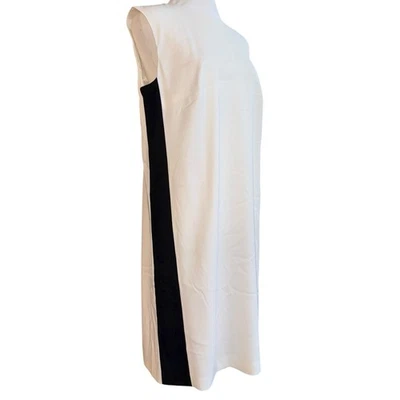 Escada White And Black Stripe Shift Dress Size 38 US 8 - Image 1 of 4