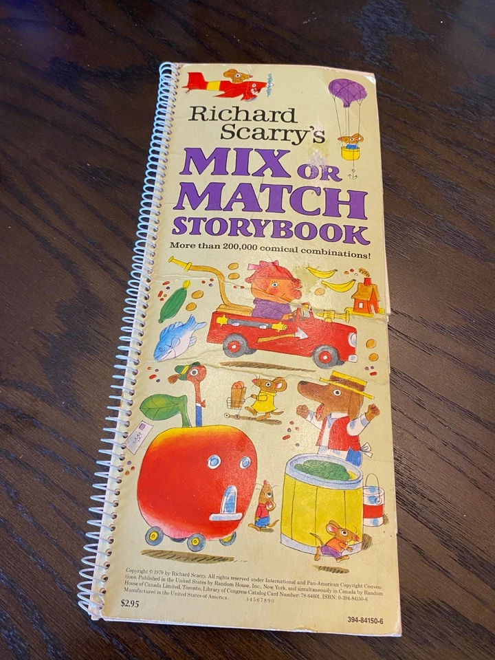 Richard Scarry's Mix or Match Storybook book 200,00 Comical Combinations Vintage Foto 1 de 2