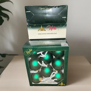 Weihnachten von Krebs 2 1/2" Vintage Glas Ornamente 3 Boxen 24 insgesamt Smaragd - Bild 1 von 5