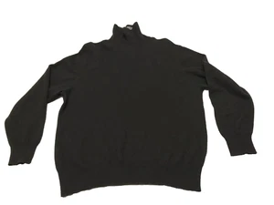 Pure Cashmere Women High Neck Sweater Size L Black Long Sleeve Vintage Preppy - Picture 1 of 9