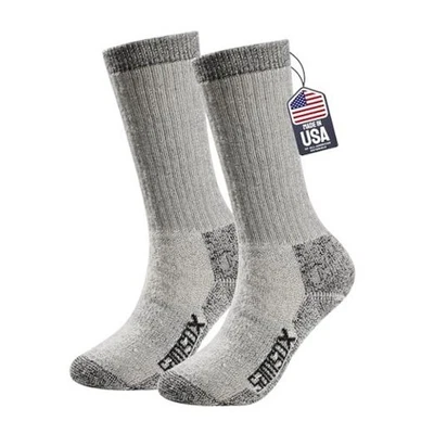 Calcetines Bota Lana Merino, Hechos en EE. UU., Peso Pesado con Completo X-Grande Natural Foto 1 de 4