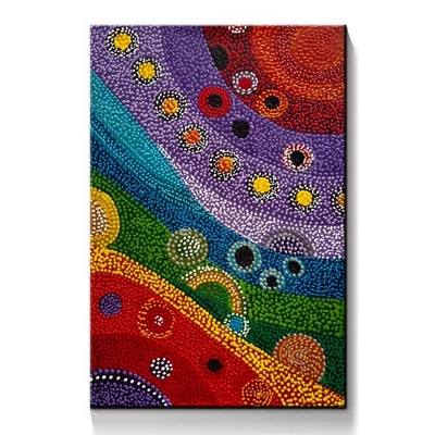 Original Pintado a Mano Moderno Colorido Abstracto Acrílico Pintura al Óleo Arte Pared 36 Foto 1 de 4