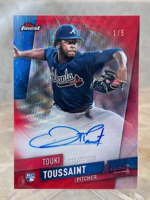 2019 Topps Finest Touki Toussaint Rookie Red Wave Refractor Autograph # 1/5!!! - Image 1 of 2