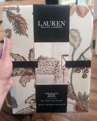 Lauren Ralph Lauren Fall Leaves Multicolor 60”x120” Tablecloth NEW - Image 1 of 4