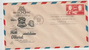 US Scott #UC17 FDC 5c Artcraft Centenary Airmail Mint Entire/Envelope 1947 - Picture 1 of 1