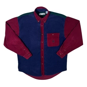 Vintage Bugle Boy Company Corduroy Long Sleeve Button-Up Cotton Shirt M L - Picture 1 of 5