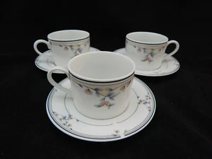 3 tazas de té y platillos de porcelana fina Heritage Blossom by Princess House - Imagen 1 de 9