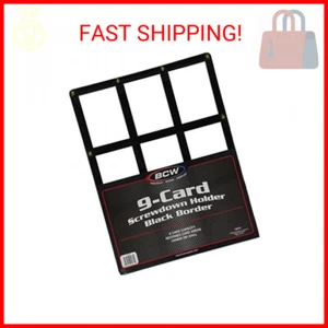 BCW Wall Mountable Trading Card Display Frame | 9 Card Screwdown Holder | Baseba - Picture 1 of 2