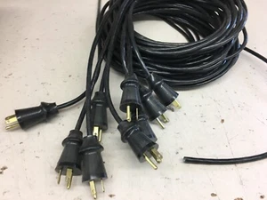 18-3 SJTOW 58" OVER ALL, POWER CORD BLACK , BLUNT CUT, NEMA 715 PLUG 277 VOLT - Picture 1 of 3