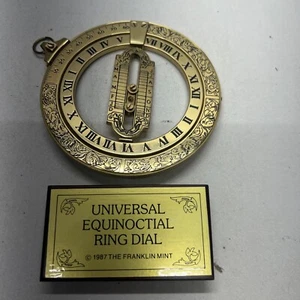 Vintage 1987 Universal Equinoctial Ring Dial Brass The Franklin Mint with Stand - Picture 1 of 4