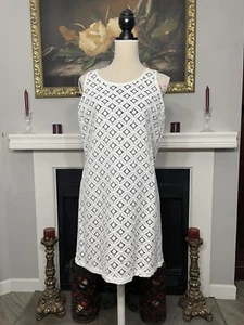 APT 9 Marshmallow Sleeveless Lace Shift Dress Size Large - Picture 1 of 7