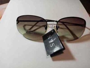 NYS SunGlasses UV 400 Black/Amber Colored Lens Scratch Resistant - Picture 1 of 5
